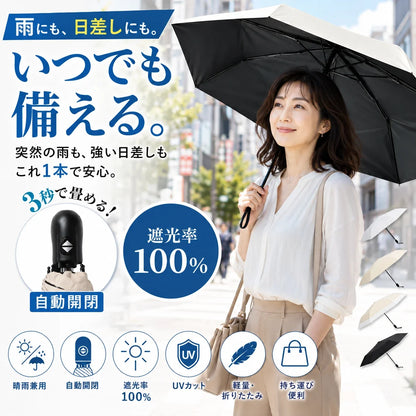 POGI シンプル日傘　完全遮光　差している女性