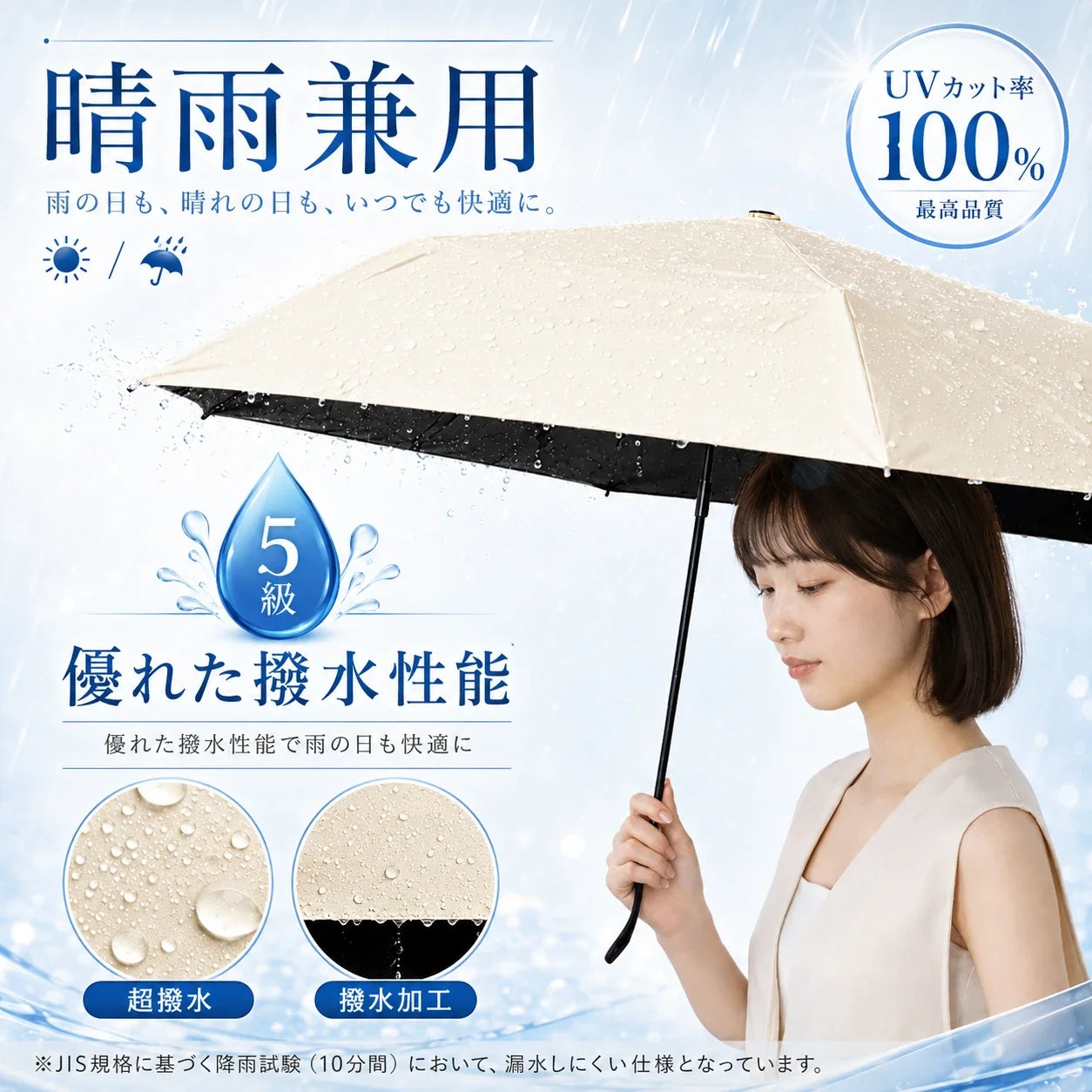 晴雨兼用 JIS規格発水試験 5級
